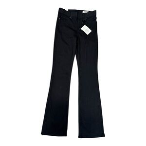 Cosmic Blue Love Jeans Boot Cut/Flare Pull On Womens 29Tall Stretch Black Denim